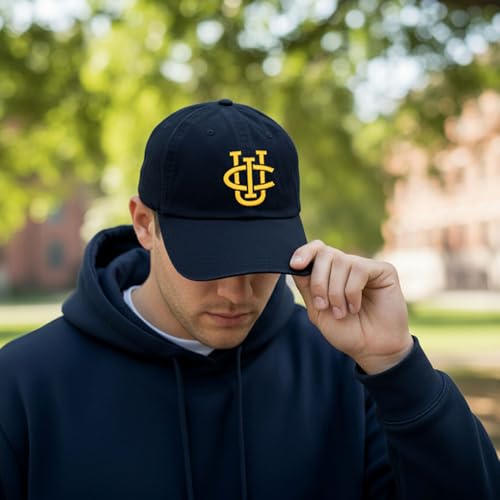 Gorra deportiva bordada ajustable azul miniatura 5