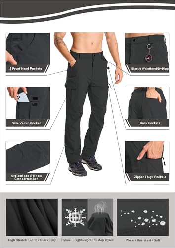 keihTrail Men's Hiking Pants Lightweight Waterproof Cargo Quick Dry Tactical Outdoor Fishing Travel Mountain Work Pants Navy Blue S — view 5