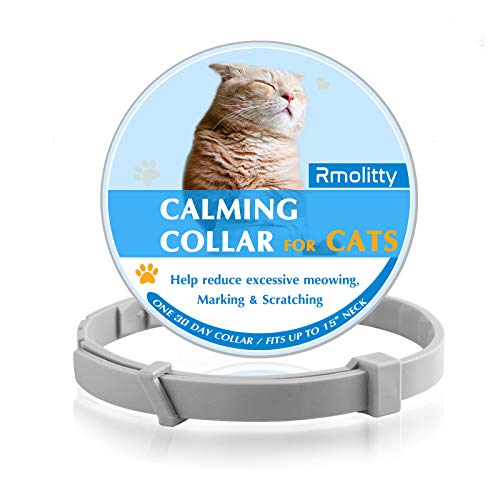 Rmolitty Calming Collar for Cats, Adjustable Cat Calming Collar, Cat Anxiety Relief Lasting Natural Calm Collar, 15 inch Cat Collar Fits Small Medium and Large Cat