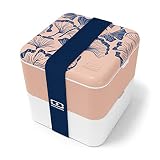 monbento - Large Bento Box MB Square Ginkgo with Compartments - Leakproof Lunch Box for Work and Mea