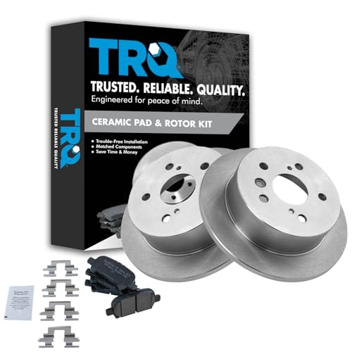 Image of TRQ Rear Ceramic Brake Pad and Rotor Set