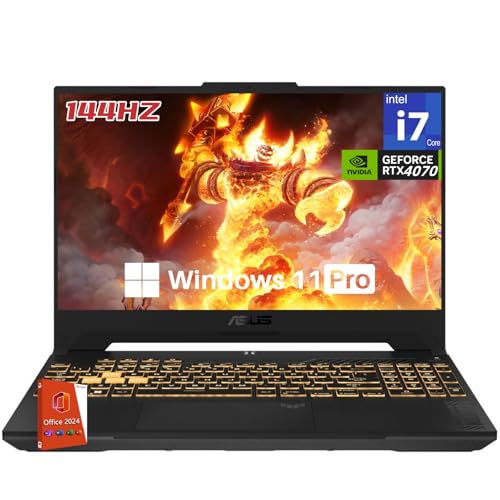 ASUS TUF F15 Gaming Laptop, Office 2024 Lifetime, NVIDIA RTX 4070, Intel 13th Core i7-13620H(Beat i9-12900), 15.6″ 144Hz FHD IPS, 32 GB DDR5, 1 TB SSD, Wi-Fi 6, Win 11 Pro, Gaming Mouse & 32GB UFD
