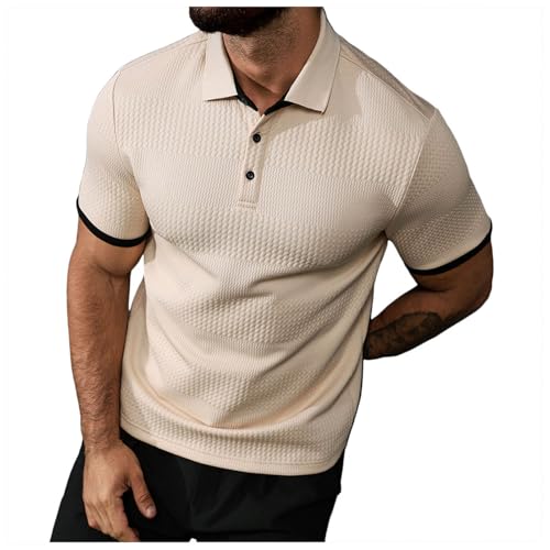 Polo basique manche courte homme en tallas grandes con acabados elegantes de cuello redondo