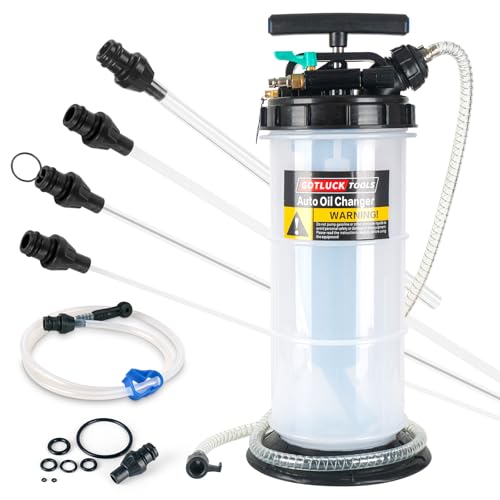 GOTLUCK 5,3L Manuale e Pneumatico Pompa estrattore liquidi Olio，Pompa Aspirazione Olio per Cambio Olio di Motore，Pompa di Aspirazione Liquido Pompa con 6 Tubi