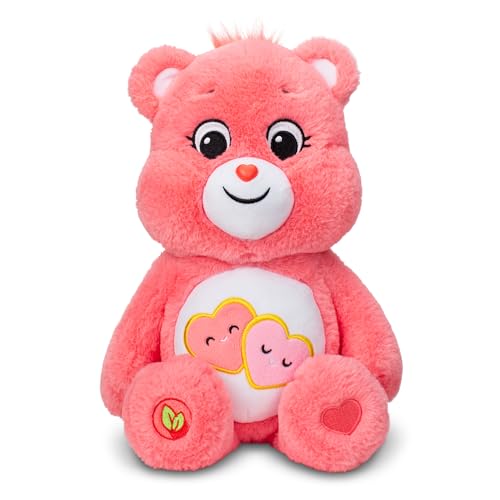 Care Bears Basic Medium Plush - Love-a-Lot Bear 35cm – Peluche Suave con el Encanto Clásico Todas Las Edades