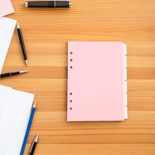 Separadores A5 de plástico rosa para proteger y clasificar hojas sueltas sin romperlas 6