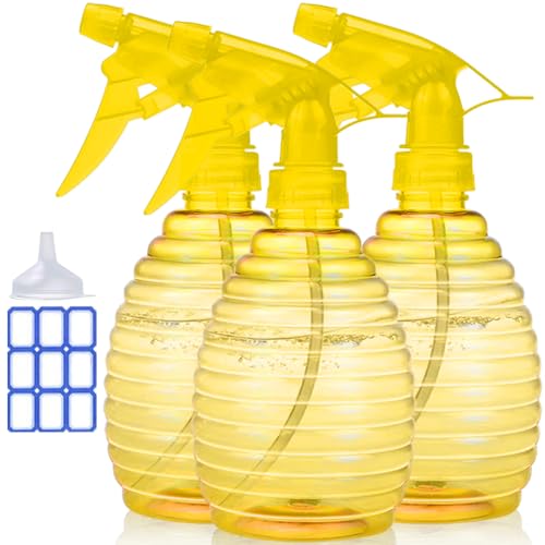 Spray Bottles - 3 Pack - Mist/Stream, Premium 16 Oz Empty Spray Bottles for Cleaning Solutions, Leak Proof, BPA Free, Spray Bottle for Plants, Pet, Bleach Spray, Vinegar, BBQ, Rubbing Alcohol - Yellow