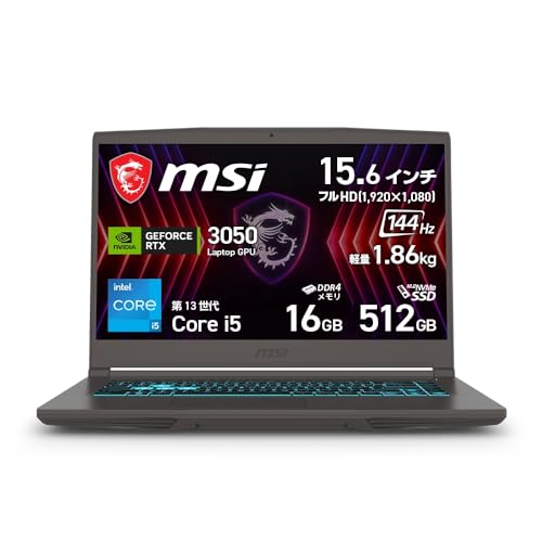 Amazon.co.jp: MSI ゲーミングノートPC Thin 15 B13U GeForce RTX 3050