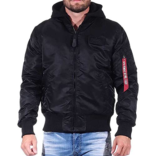 ALPHA INDUSTRIES Herren MA-1 ZH Back Print Bomberjacke, Black/Yellow Gold,...