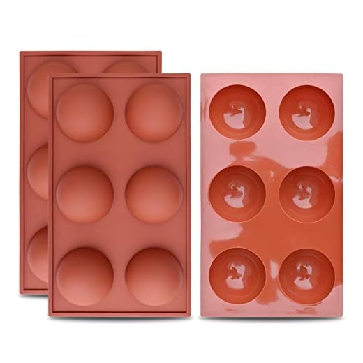 homEdge Large 6-Cavity Semi Sphere Silicone Mold, 3 Packs Baking Mold for Making Chocolate, Cake, Jelly, Dome Mousse