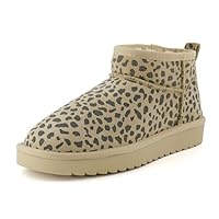 CUSHIONAIRE Hip 2 Genuine Suede Ankle Boots for Women, Cozy Faux Shearling Lining Pull On Winter Womens Boots