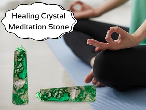 Image of Crystal Heaven Certified Variscite Tower Obelisk Point For Chakra, Healing And Balancing - Aaa Grade Original Certified Gemstone Agate For Reiki Meditation Yoga Spiritual (2-3 Inches)