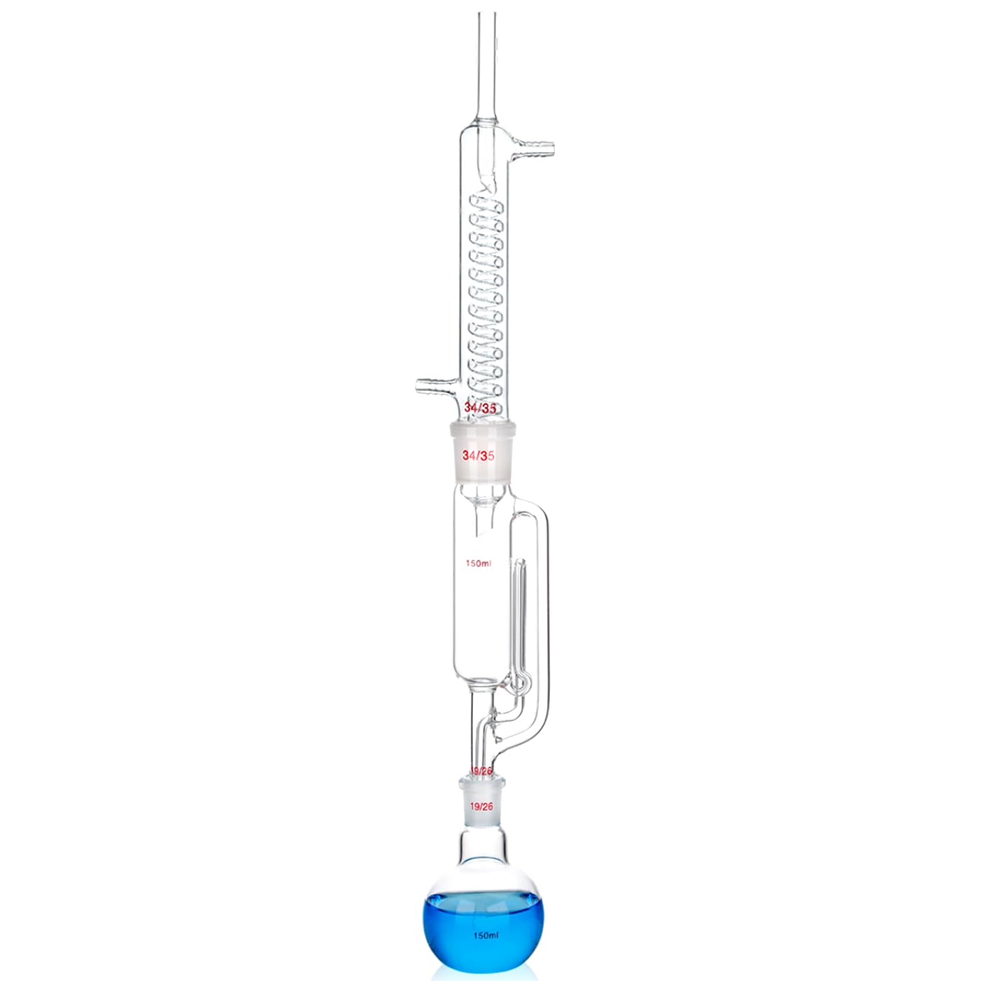 Kit de cristalería de laboratorio para dispositivos de extracción de sorts, extractor de Sorts de vidrio borosilicato, con refrigerante y matraz de fondo plano (500ml)