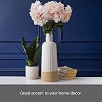Mikasa Blue and White Ceramic Vase, Use to Display Faux or Dried Flowers, 5.9x5.9x15.7 Inch - Image 3