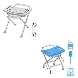 UGarden Folding Shower Chair Seat, Stainless Steel Small Shower Chair for Inside Shower with Pad/Grab Bar, 400lbs Portable Travel Shower Stool, Safety Anti-Slip Bath Chair for Seniors, Disabled, Gray
