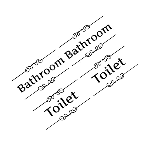 Cabilock 4pcs Creative Bathroom Wall Stickers Toilet Decoration for Restroom Mall Elegant English Design Material Each for Home
