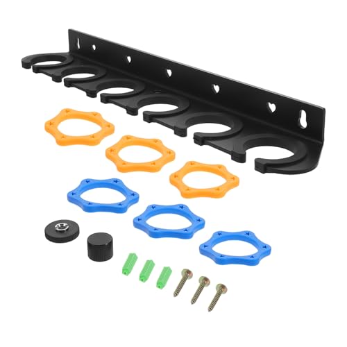 MAGICLULU Support Mural pour Microphone Filaire Fil, Rangement Mural Sécurisé 6 Trous, Support Multi-microphone Robuste en Métal, Compatible Studio, Maison et Fête, Pied de Micro Fixe,