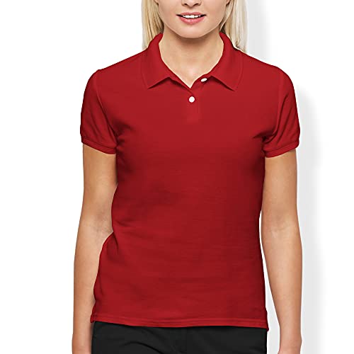 Kit 5 Camisas gola polo feminina lisa Factory 42 (Rosa Claro, Pink, Vermelho, Bordô, Cinza Mescla, M