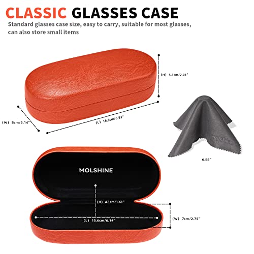 molshine Hard Shell Sunglasses Case, Classic Large Glasses Case for Women Men, Sunglass Eyeglasses