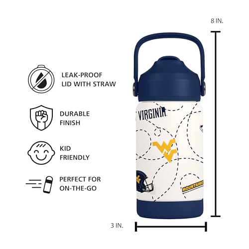 Image of Logo Brands NCAA Mascot Stainless-Steel Kids Bottle -Soft Silicone Mouthpiece, Easy To Carry, Kid-Friendly Design- Great For School & On-The-Go