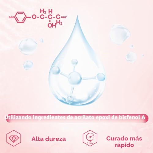 Miniatura 2 de Yieho Resina Uv 200g Kit Lámparas, Resina Uv Transparente Ultravioleta Epóxido Artes Y Oficios Principiantes En La Creación De Joyas Con Almohadilla De Silicona