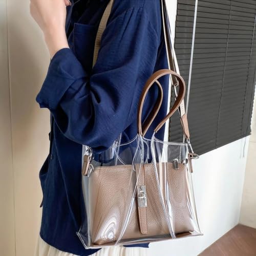 Bolsos transparentes tipo bandolera con monedero extraíble para mujer 7