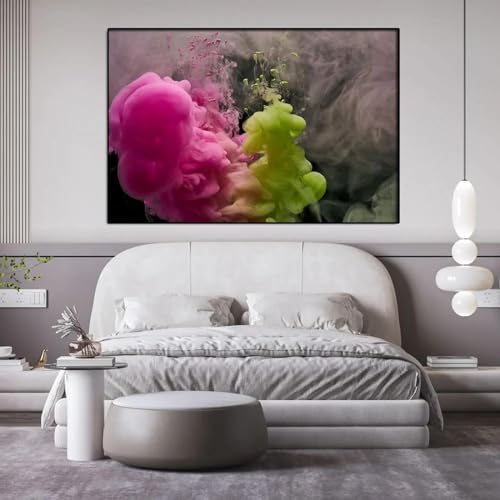 Toile rose vert éclaboussure de peinture pour raviver un mur blanc vide - 2
