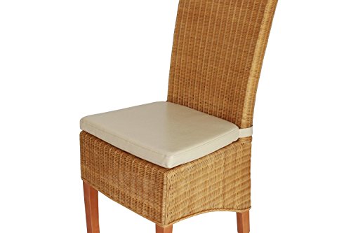 Sedex Stuhlkissen Larissa Sitzpolster Kissen Sitzkissen mit Klettverschluss Kunstleder Beige