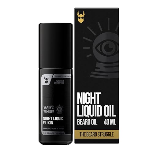 The Beard Struggle Night Liquid Elixir Beard Oil - Platinum Collection - Vanir's Wisdom (1.35 Fl oz) - Beard Oil for Men - Natural Blend for Softens, Moisturizing, & Healthier Beard Growth