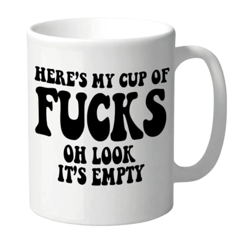 Wanky Candles Funny Rude Mug for Adults Offensive Swearing Quotes Cheeky Humour Coffee Cup for Men Women Friends Colleagues Birthday Christmas (Cup of Fucks)