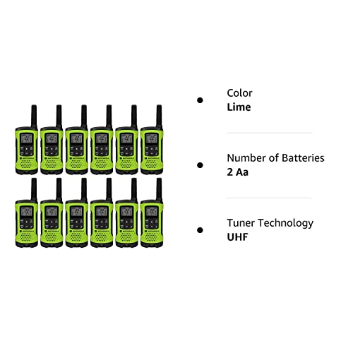 Motorola Talkabout T600 Two-Way Radio, 35 Mile,12 Pack, Lime #TOP7
