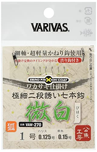 VARIVAS(バリバス) ワカサギ仕掛け 極細二段誘い 7本鈎 微白 秋田狐 1号 VAW-270