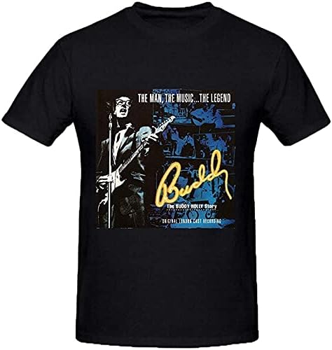 Buddy Holly Story Men's Black Crew Neck T Shirts