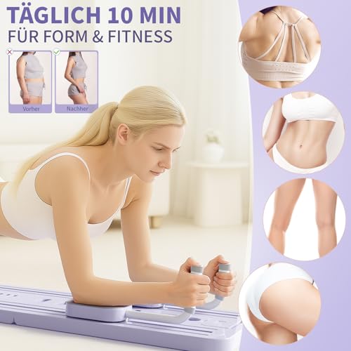 Northdeer Pilates Reformer Board, 2026 Upgraded klappbares Pilates Gerät, Multifunktionales 8 in 1 Reformer Pilates Maschine Zuhause Fitness (Schwarz)