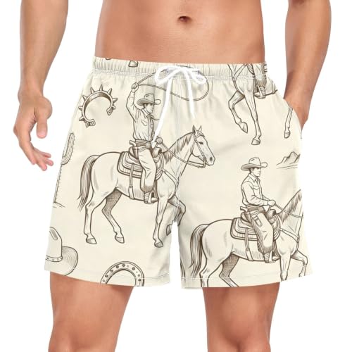 Traje de baño para hombre beige con secado rápido short de piscina cómodo
