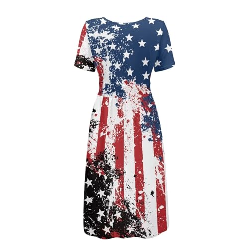 Image of Women's Summer Formal Dresses Short Sleeve Wrap V Neck Dresses Bridesmaid Wedding Guest Dress with Pockets
