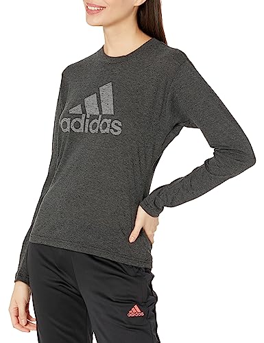 Adidas Future Icons Winners 3-Stripes Long Sleeve T-Shirt T-Shirt Women, Black Melange/Grey, L
