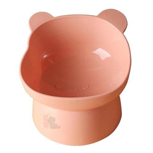 Comedouro e Bebedouro Elevado Ursinho Acrílico Gatos E Cães (Rosa Ursinho)