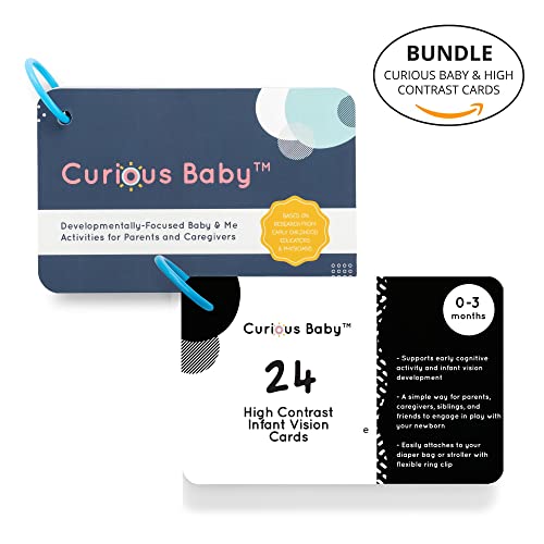 Image of Curious Baby Activity Cards and High Contrast Infant Vision Cards Bundle