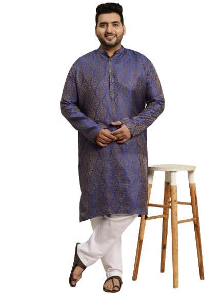 Image of SOJANYA (Since 1958 Men's Jacquard Silk Printed Kurta & Pyjama Set