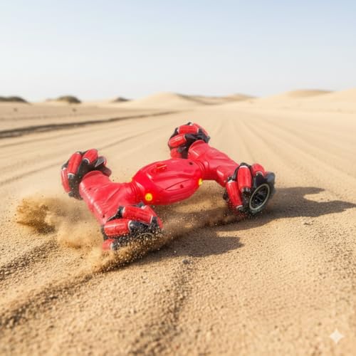 Image of Amitasha RC All-Terrain Rock Crawler Remote Control Car 4X4 Dual Sided Climbing Vehicle 4WD Off-Road Double Sided Rechargeable Truck for Kids & Adults 360 Rotate Drift Stunt Car