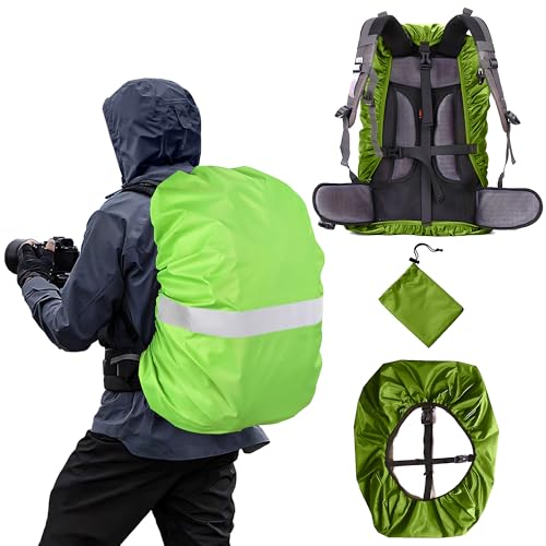 WSZCML Waterproof Backpack Rain Cover,8000mm Waterproof Level,Upgraded with Reflective,Anti-Slip Cross Buckle Straps,Ultra-Strong Multilayer Structure for Hiking,Biking,Camping,Outdoor, Traveling