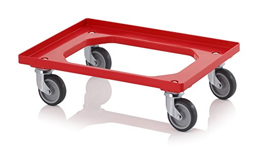 Transportroller rot mit Gummirollen für 60 x 40 Euro Tank inkl. ZOLLSTOCK