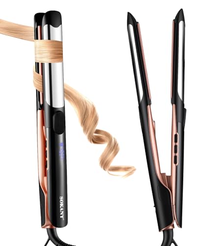 1 Inch Flat Iron Hair Straightener and Titanium Curler 2