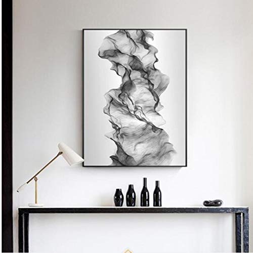 Art mural abstrait noir et blanc pour revitaliser un mur vide - 3