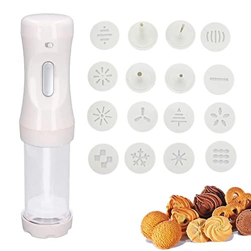 Electric Cookie Press Gun Set for Baking DIY Cookie Maker Kit With 12 Discs and 4 Icing Tips for Holiday Christmas, Battery Powered