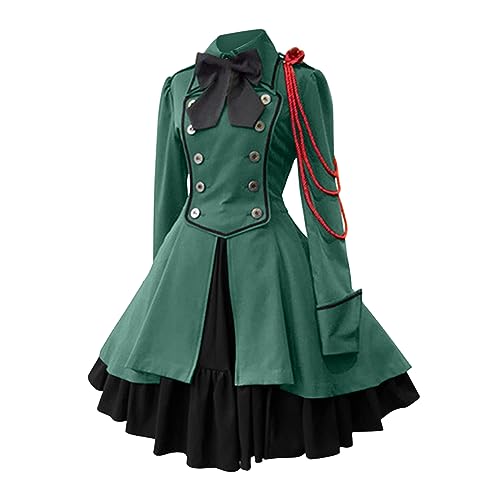 Robe retro femme unie à manches trompette amples pour costume médiéval de princesse