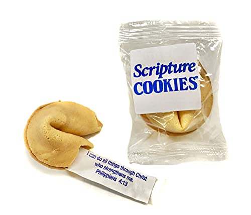 Scripture Cookies, Vanilla Flavored Bible Verse Fortune Cookie Clear Bag, 10 Count #TOP1