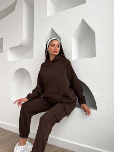 Image of KOTTY Women's Fleece Tracksuit | Comfortable Winter Coordset with Joggers & Hoodie | Soft Workout Wear for Walking, Trekking & Gym