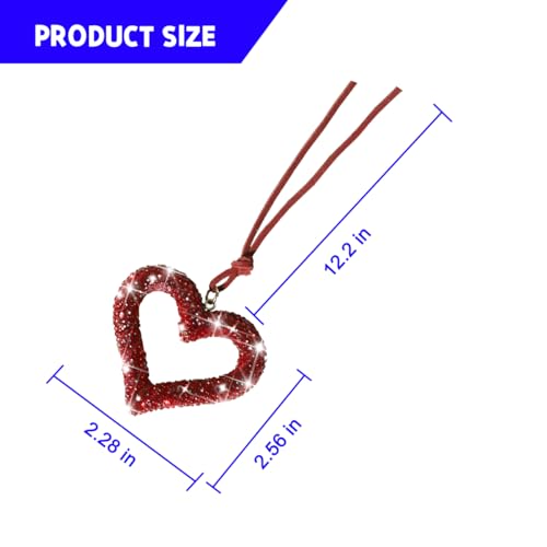 image for Mandark Bling Heart Car Hanging Accessories, Crystal Rhinestone Vehicl